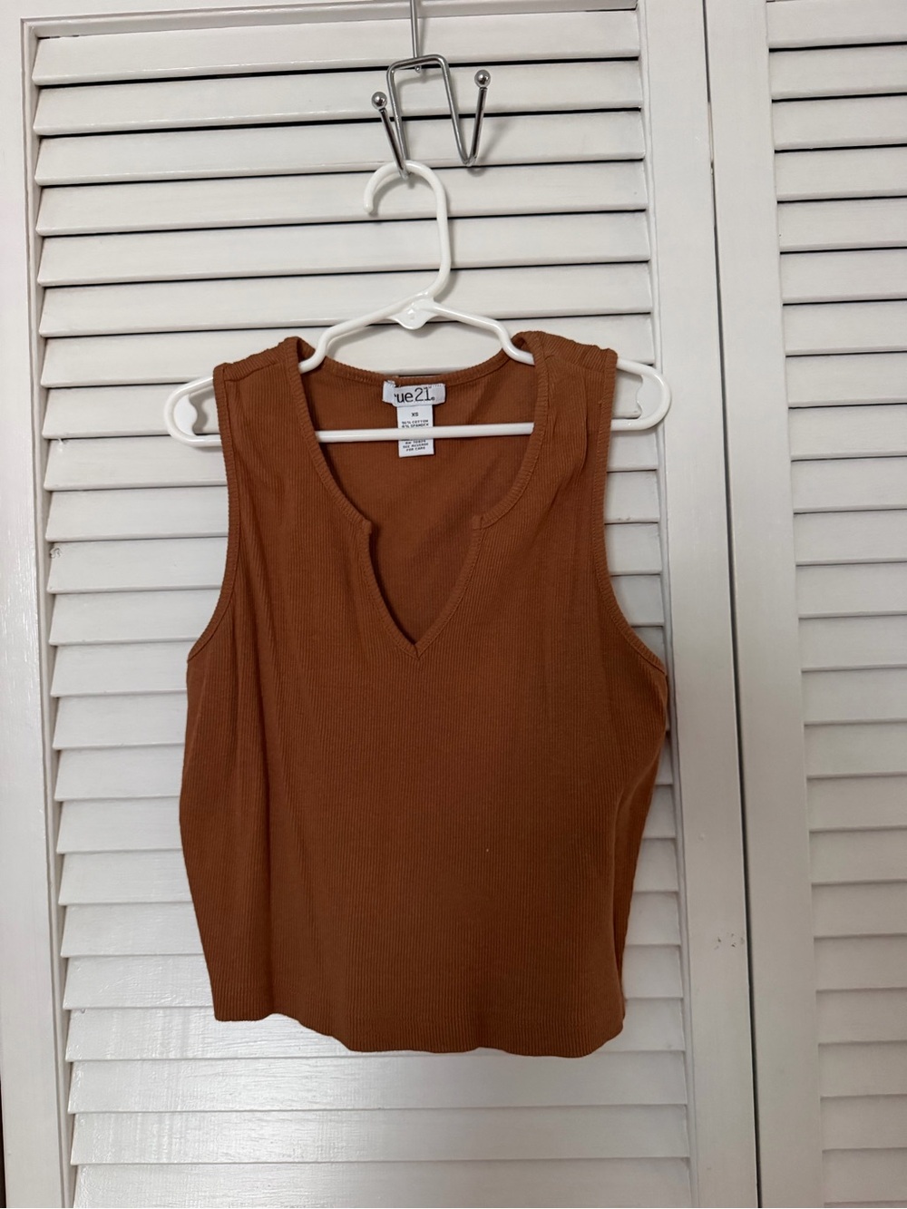 Rue21 Ribbed V-Neck Tank Top - Chestnut Brown